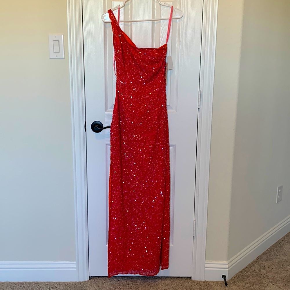 Pink sequin party dress